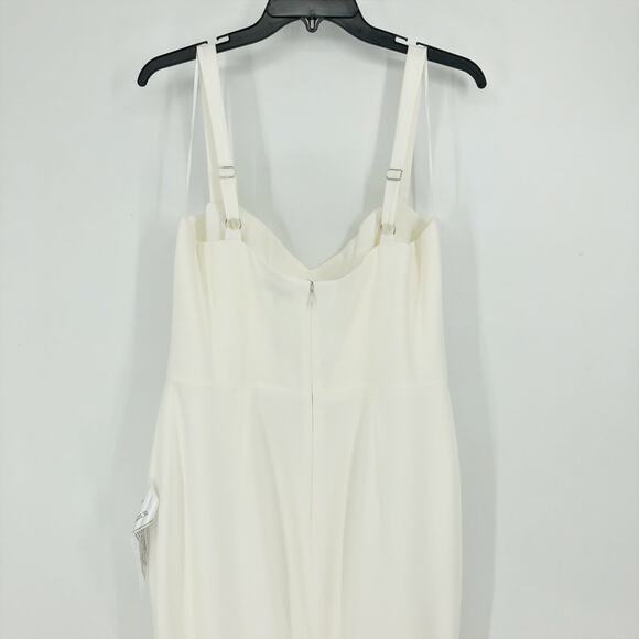 DRESS THE POPULATION Estella Gown XL Off-White Maxi Dress Body-Con Side Slit NWT - Picture 8 of 12